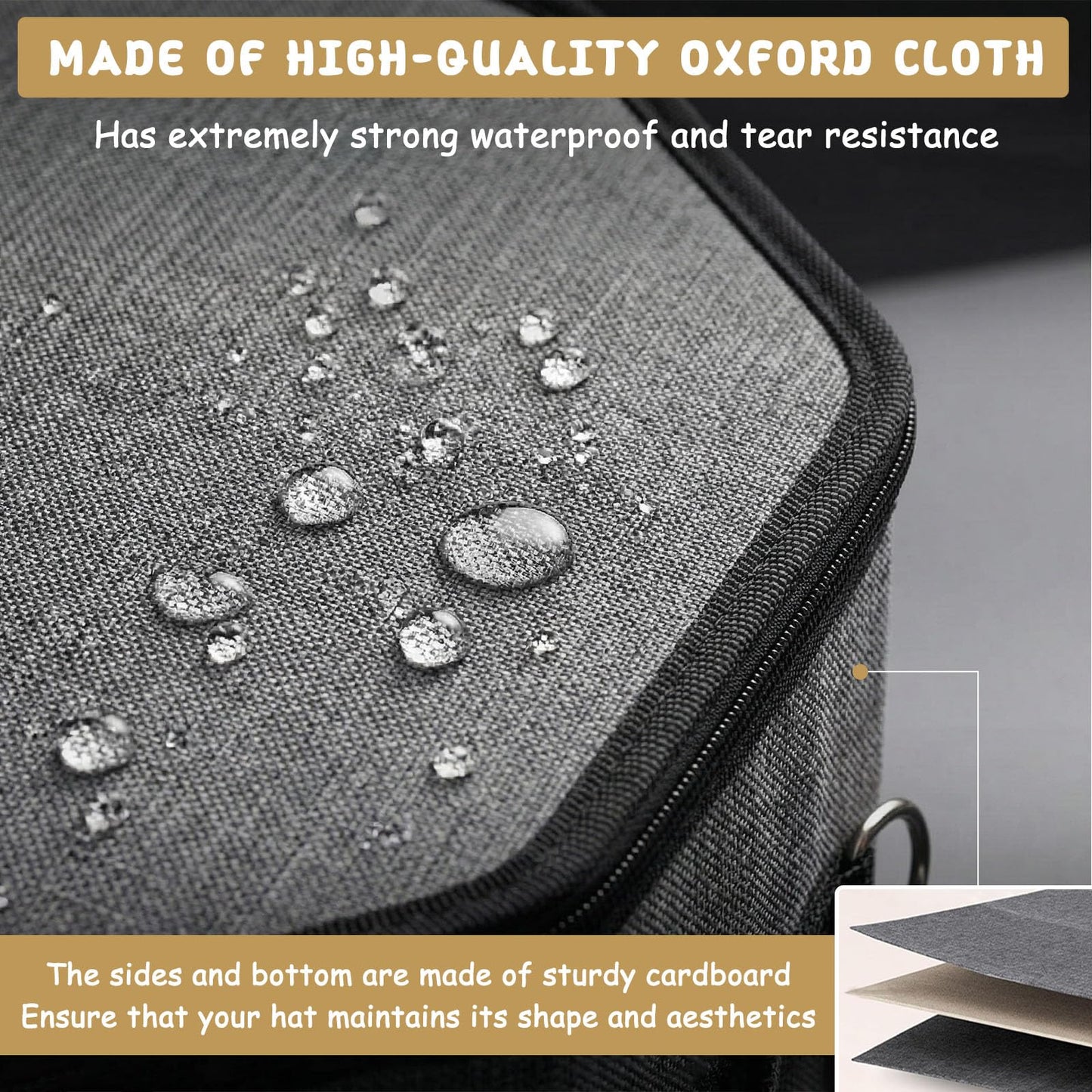 Dexpally Hat Boxes with Lids, Hat Storage Box for Travel, Foldable Portable Travel Hat Box