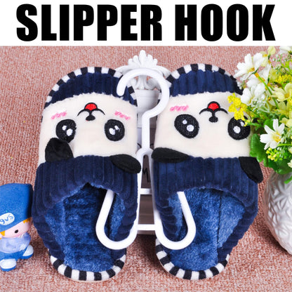FIBOUND 8 Pieces Double Plastic Shoe Hangers, Plastic Slippers Display, Slipper Display, Suitable for Shoe Shops and Household Use White, Black