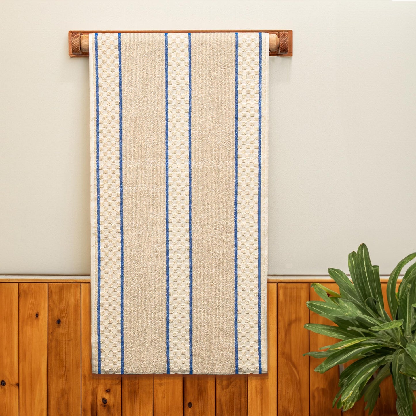 aztex Traditional 100% Cotton Roller Towels - Blue Stripe