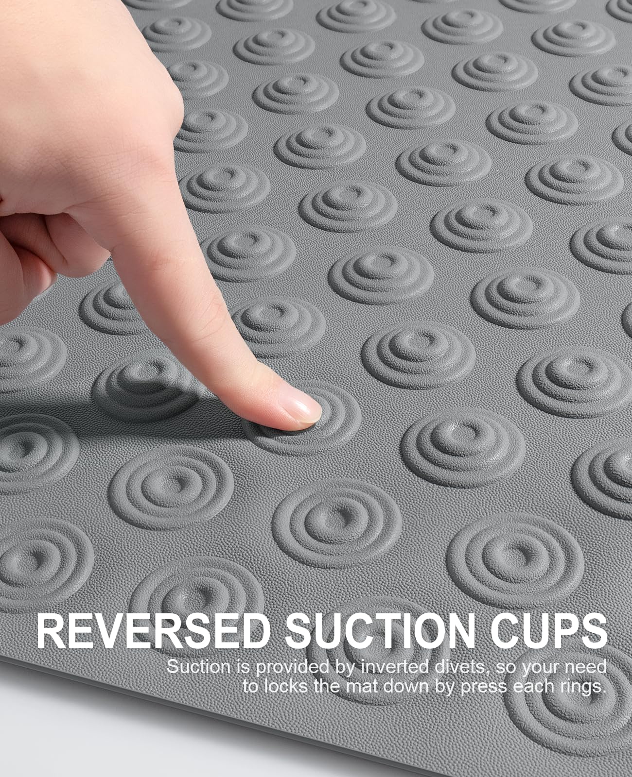 Yolife No Suction Cup Bath Mat: 40x100CM Extra Long Bathmat│Perfect for Refinished Bathtub Mat│Made of Nature Rubber│a Blessing for the Elderly and
