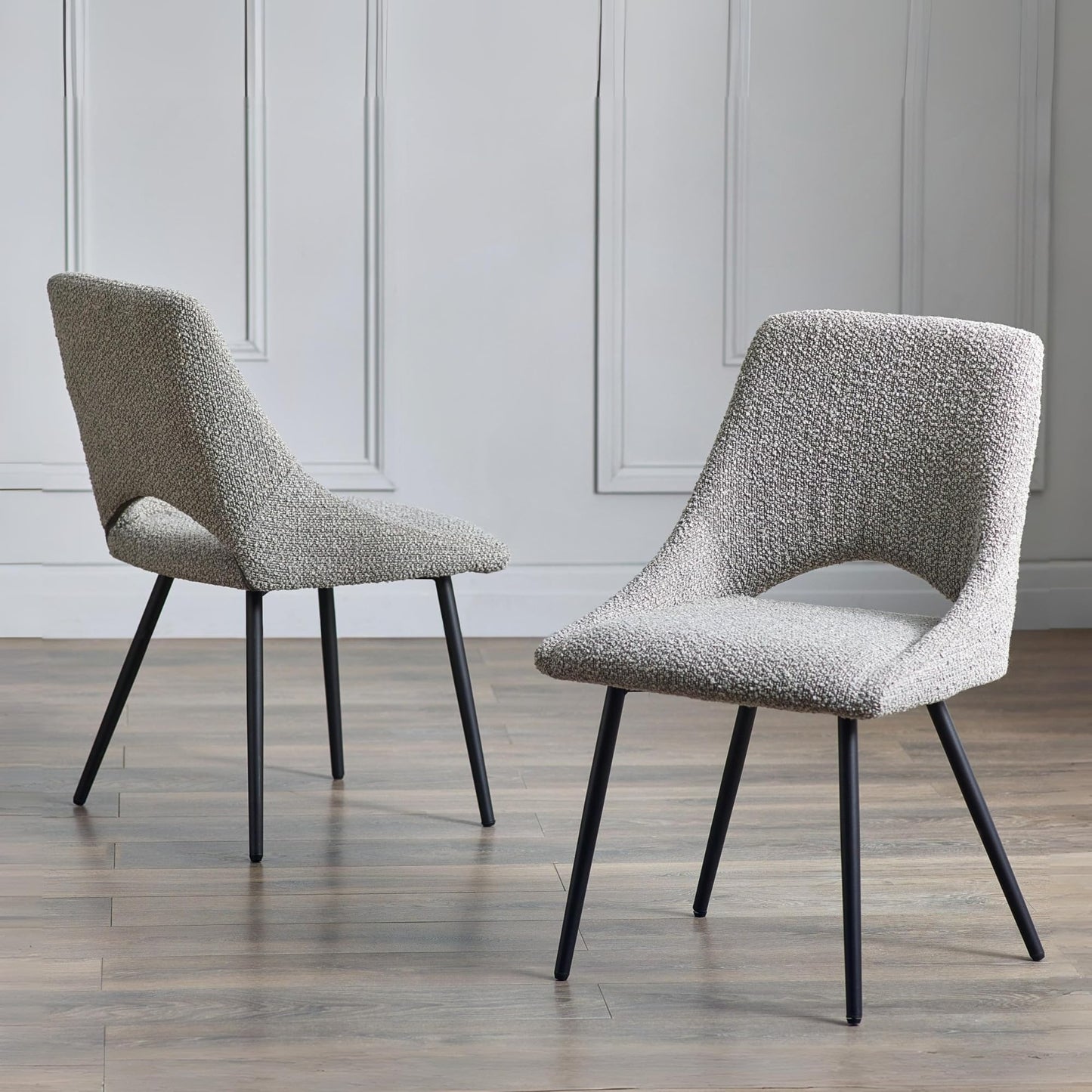 Julian Bowen Iris Dining Chairs, Set of 2, Grey - H84 x W52 x D61cm