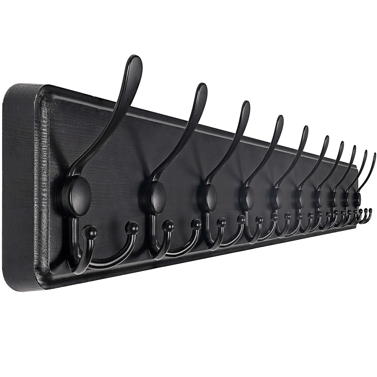 SKOLOO Coat Rack Wall Mounted - 38.3'' Long, Wooden, Heavy Duty, Rustic Coat Hooks for Wall, 16'' Hole to Hole