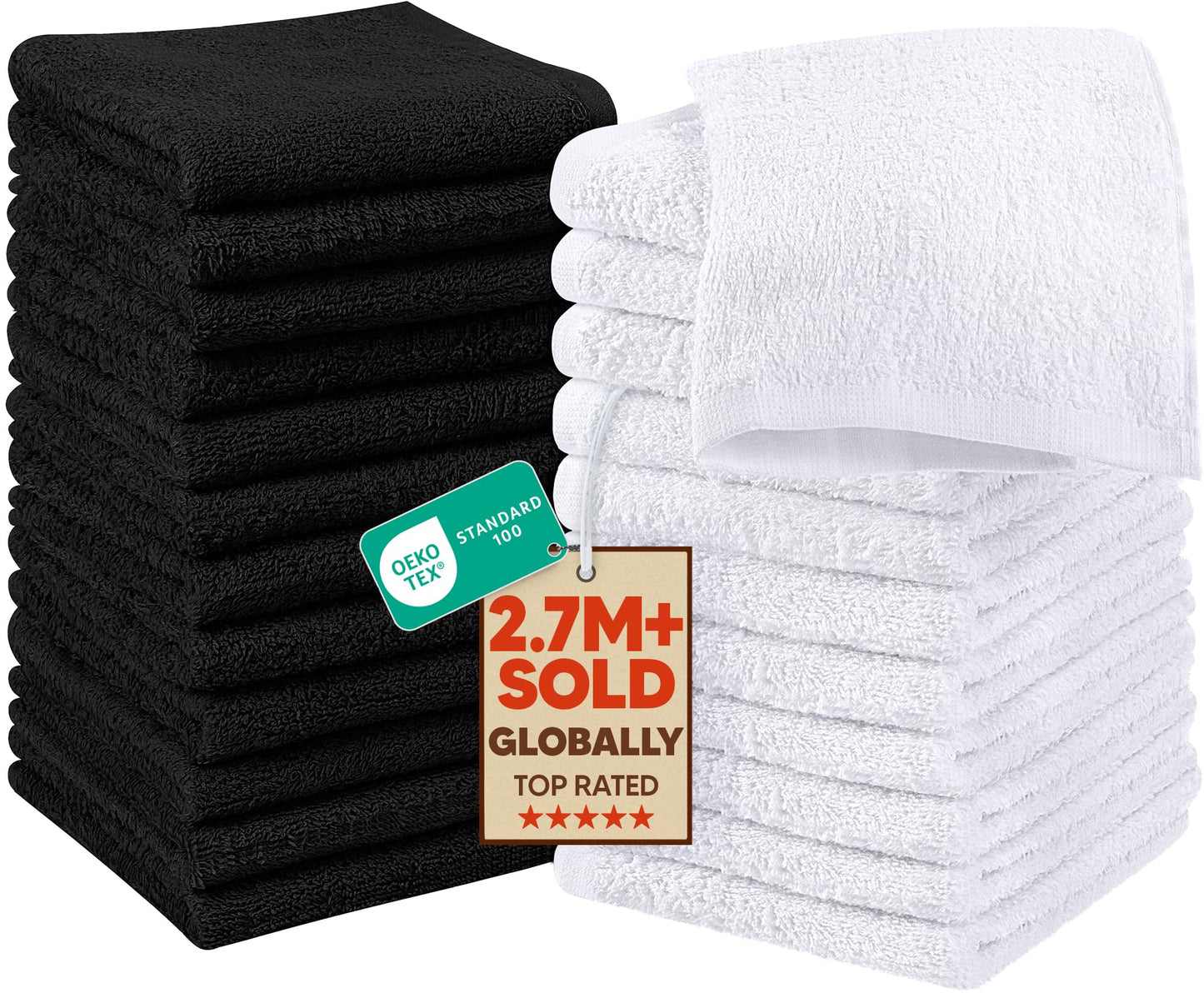 Utopia Towels Cotton Washcloths Set - 100% Ring Spun Cotton, Premium Quality Flannel Face Cloths, Highly Absorbent and Soft Feel Fingertip Towels