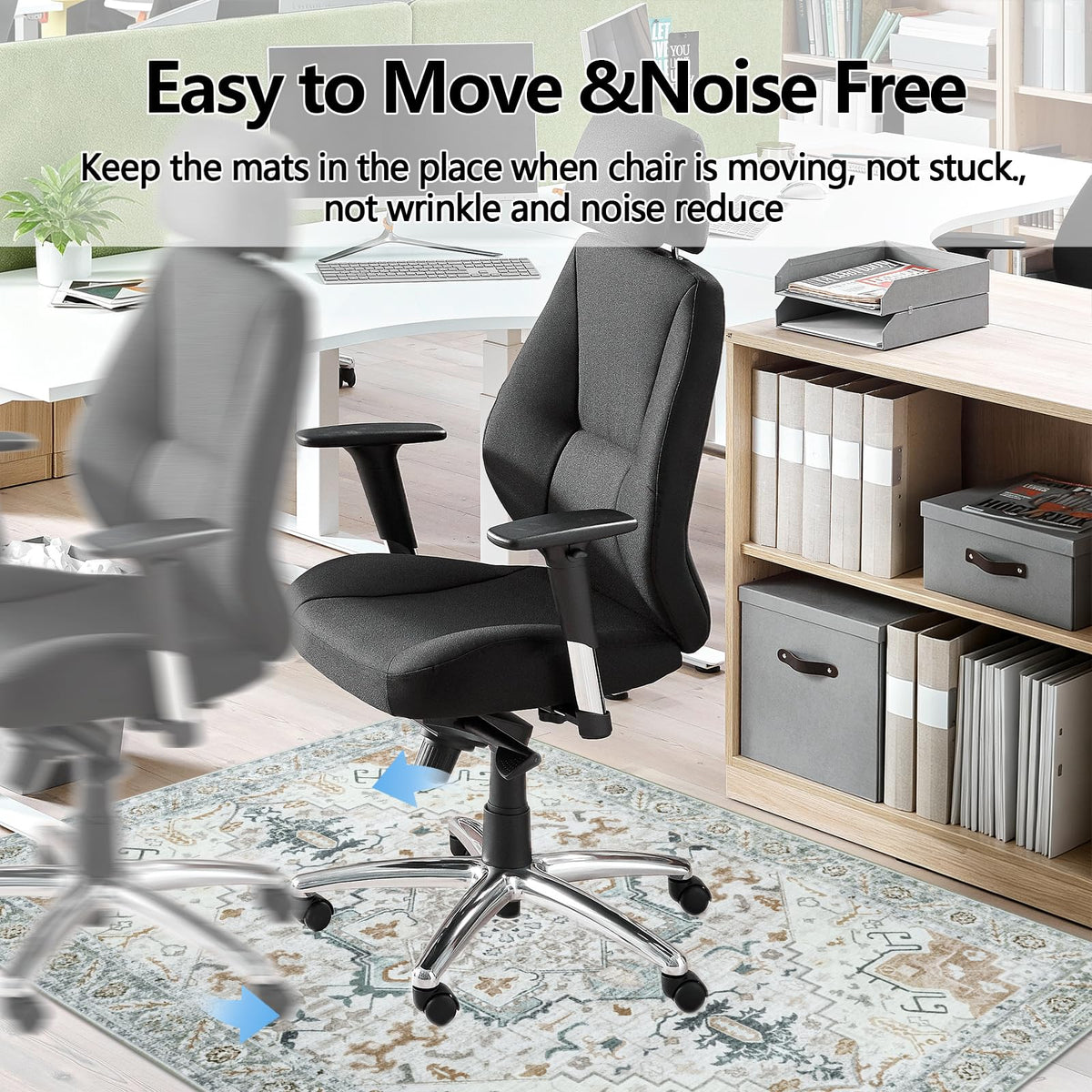 Famibay Office Chair Mat for Hardwood Floor 90x120cm Floor Protector for Office Chair Non Slip Rubber Computer Desk Chair Mat for Hard Floor Washable