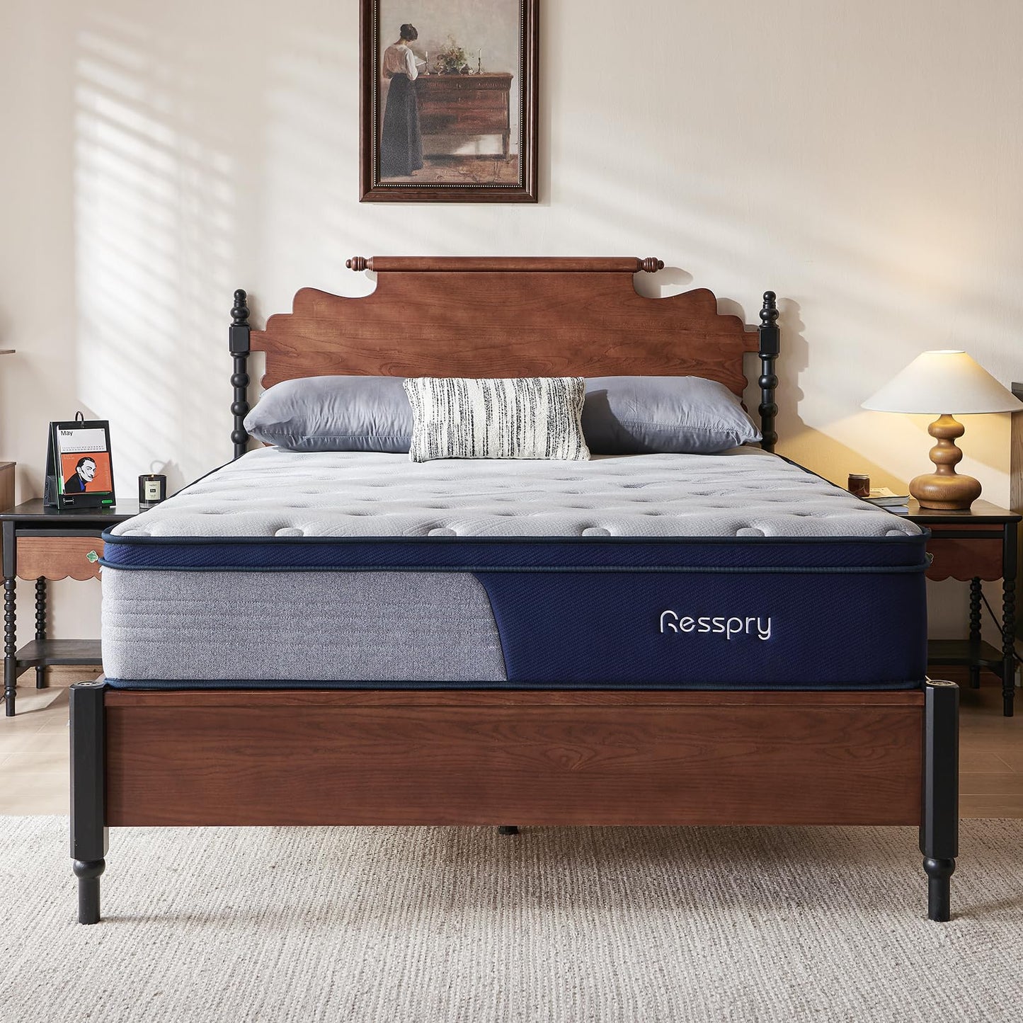 Resspry Single Mattress,12 Inch Memory Foam Sprung Mattress for Cool Sleep