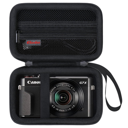 Elonbo Carrying Case for Canon PowerShot G7 X Mark III/ G7 X Mark II/ G7X/ SX740/ SX730 HS Digital Camera, 4K Vlogging Camera Travel Bag, Mesh Pocket