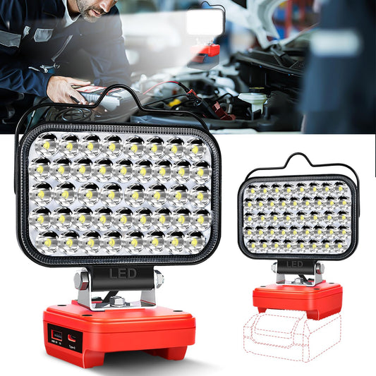 Cordless LED Work Light for Einhell 18V PXC Battery, Portable Flood Lights 80W Spotlight Compact Lighting 8000LM with Type C & USB Fast Charging for