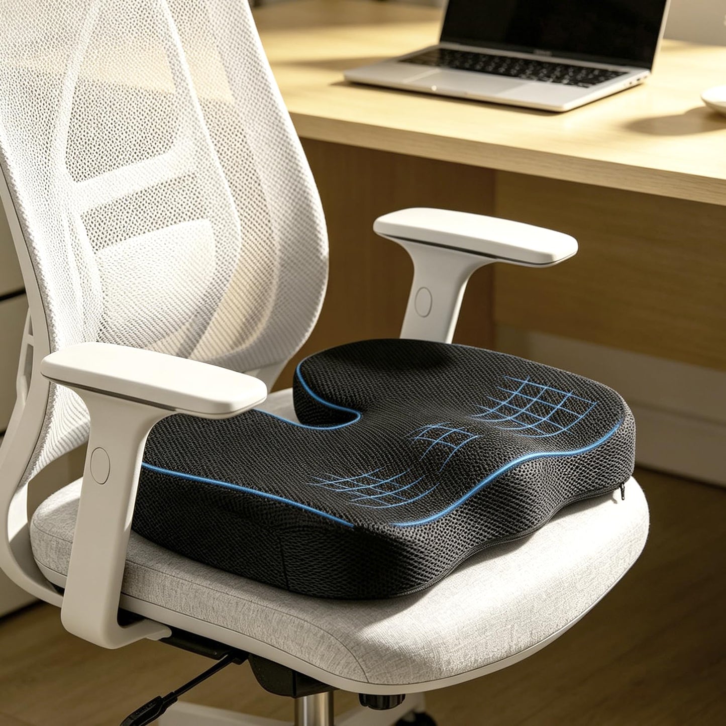 AZVFLY Memory Foam Office Chair Cushion to Reduce Tailbone Pressure