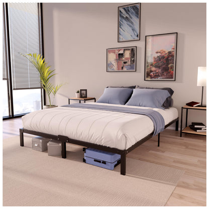 Dreamzie - King Size Bed Frame Metal 150x200 with Storage 35cm - Sturdy and 20min Easy Assembly Bed Frames - Large Storage with 35cm Height