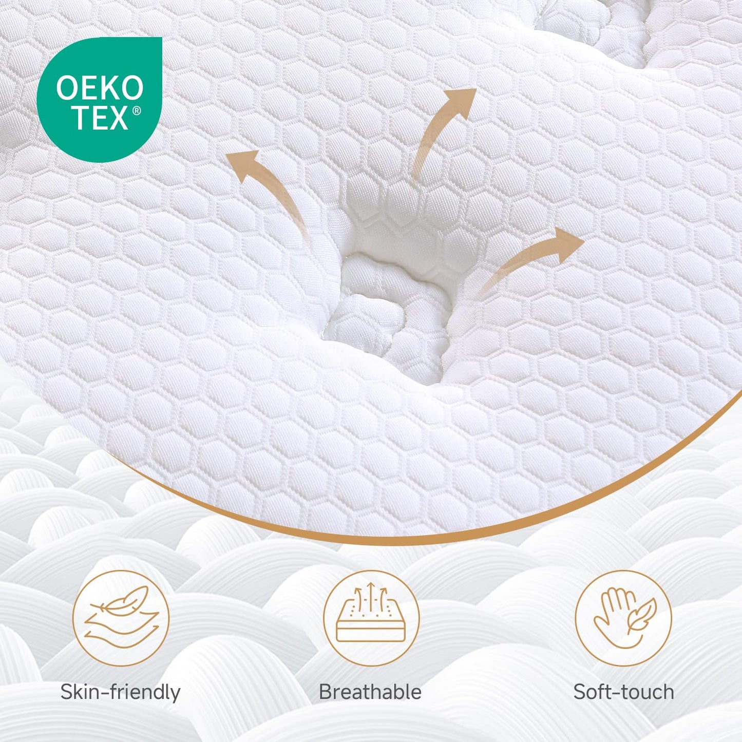 King size Mattress,5FT Orthopaedic Medium-Firm King Mattress,11.02 Inch Foam and Pocket Springs Rolled & Compressed,Comfort-Pressure Relief for