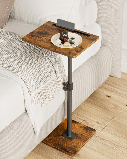 Apetaccat Side Table, C-Shaped Adjustable Sofa Table, 360°Swivel Coffee Tables,40x30x45-83 cm,Small End Tables Bedside for Living Room