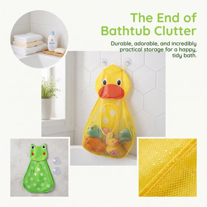 QIANSSE 2-Pack Bath Toy Storage Bag with Suction Cups