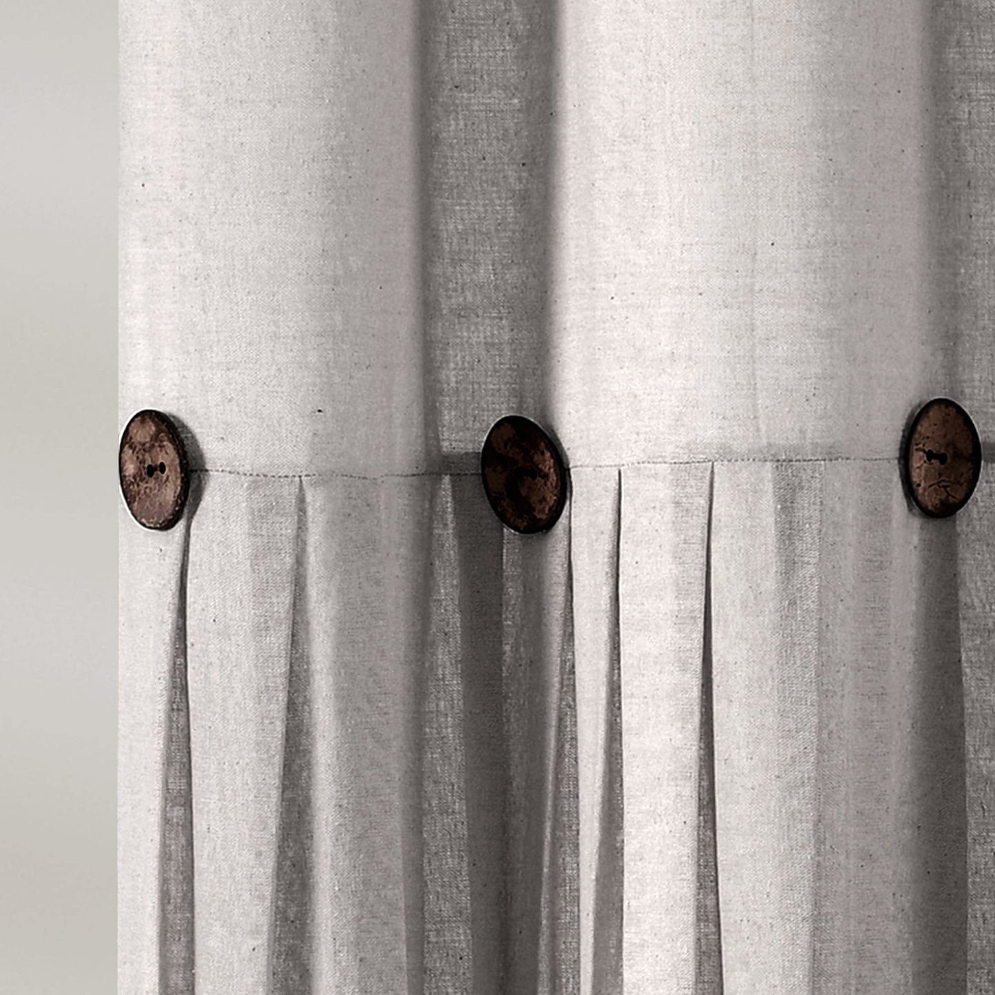 Lush Decor Linen Button Shower Curtain, 72 in x 84 in (Wide x Long)