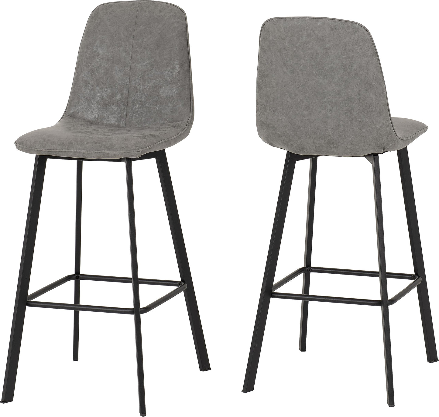 Seconique Quebec Bar Table Set with 2 Dining Chairs in Concrete Effect/Grey