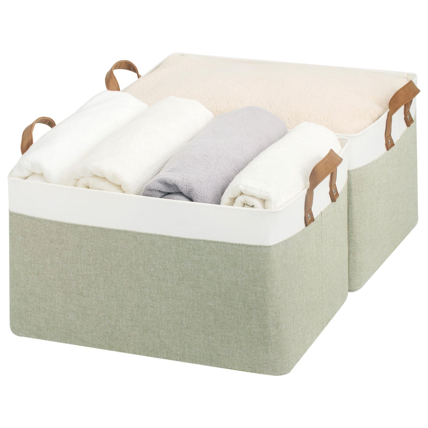 StorageWorks Storage Baskets for Shelves, Foldable Fabric Closet Storage Boxes with Handles, Wardrobe Organiser Boxes