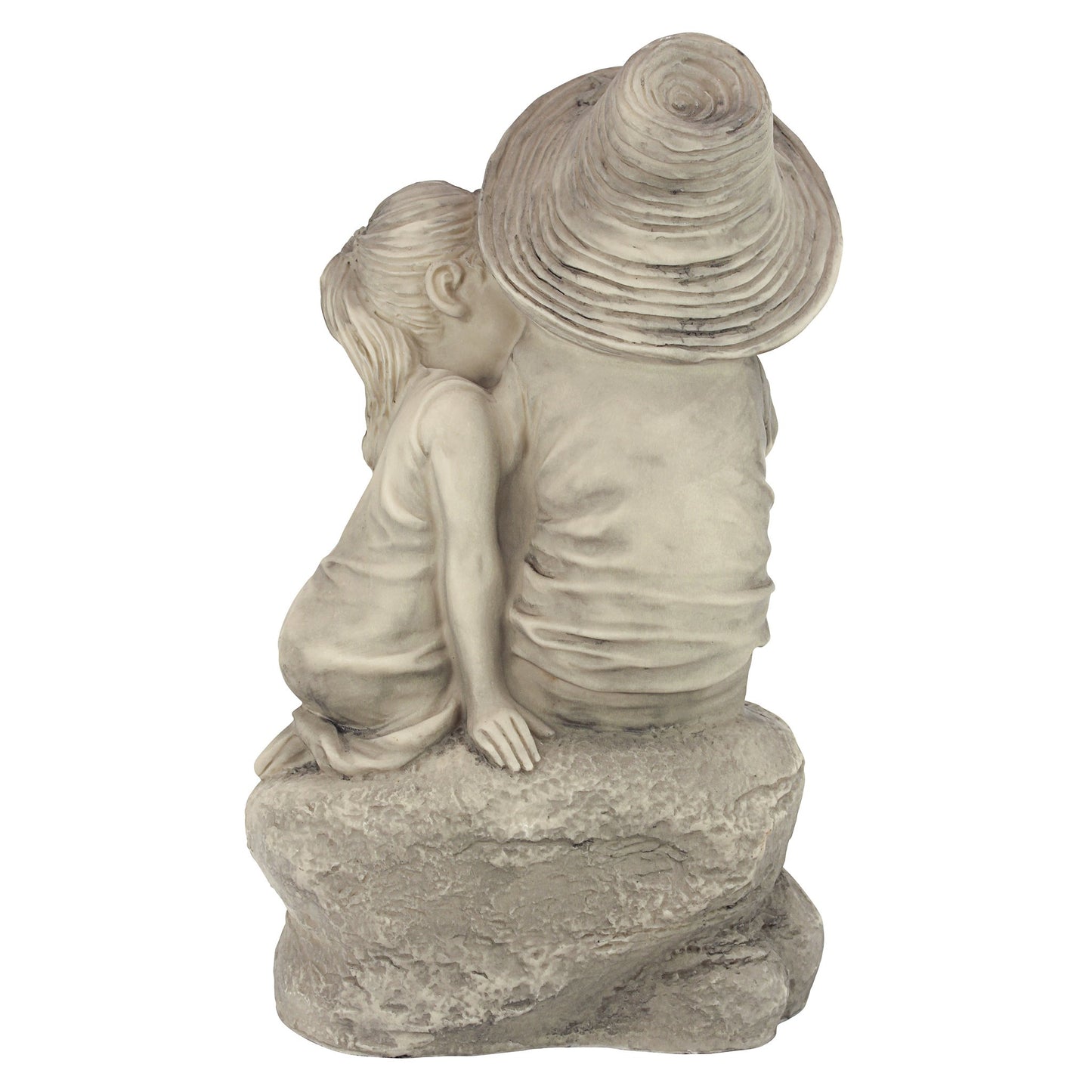 Design Toscano Kissing Kids Boy and Girl Garden Decor Statue, 35.5 cm, Polyresin, Antique Stone