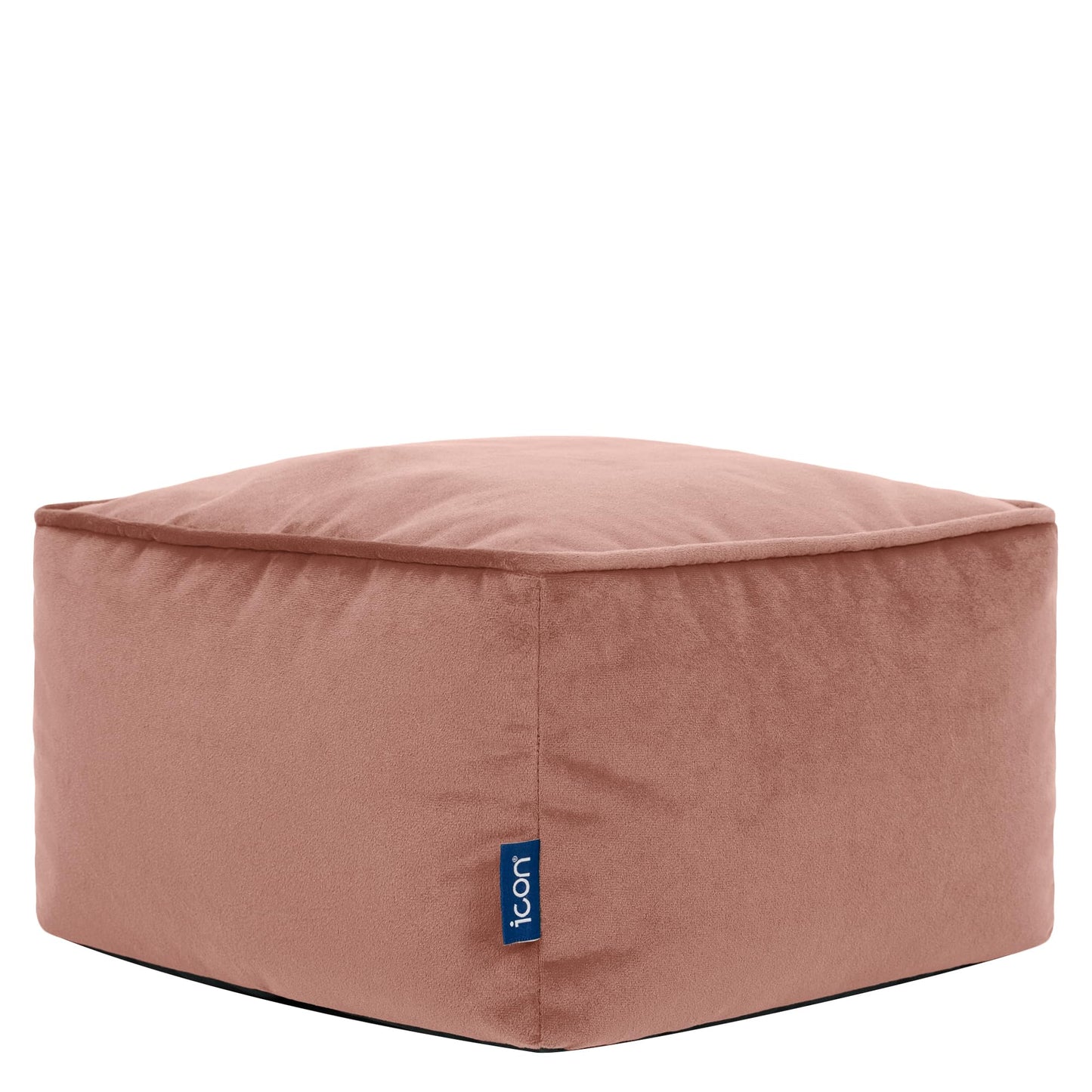 icon Amara Velvet Small Bean Bag Footstool with Filling Included, Pink