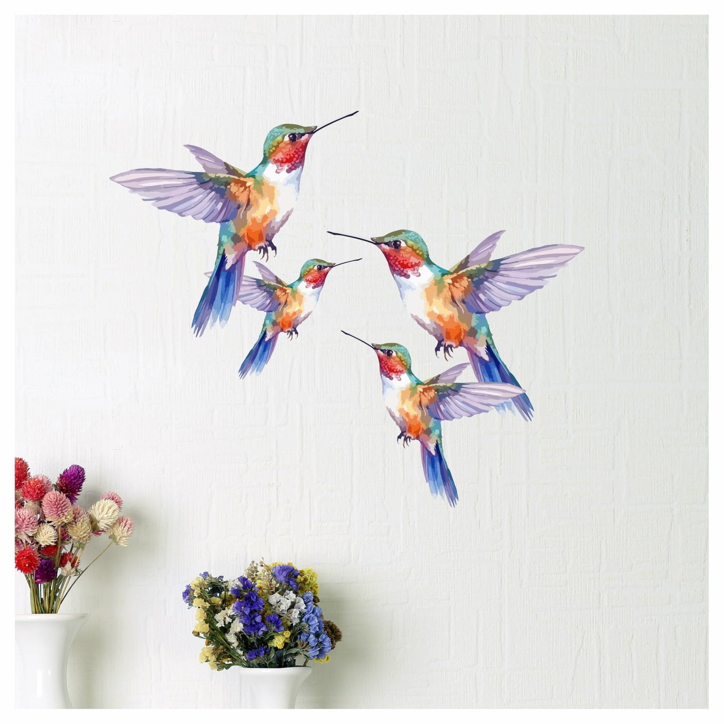 Purple Hummingbird Vinyl Decals, Humming Bird Stickers for Laptops and Wall