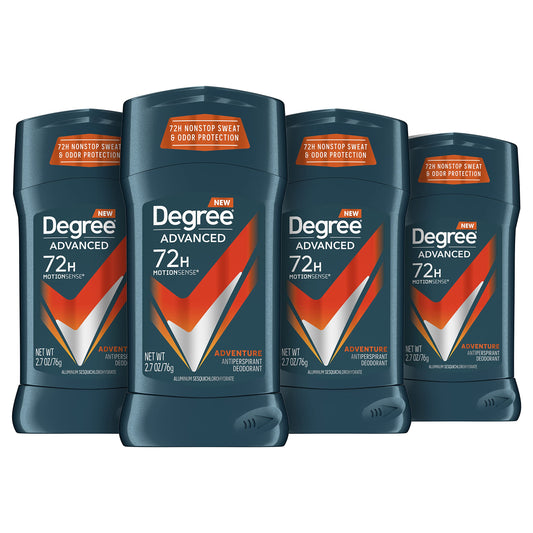 Degree Men Invisible Antiperspirant & Deodorant, Adventure, 2.7Ounce Packages (Pack Of 4)