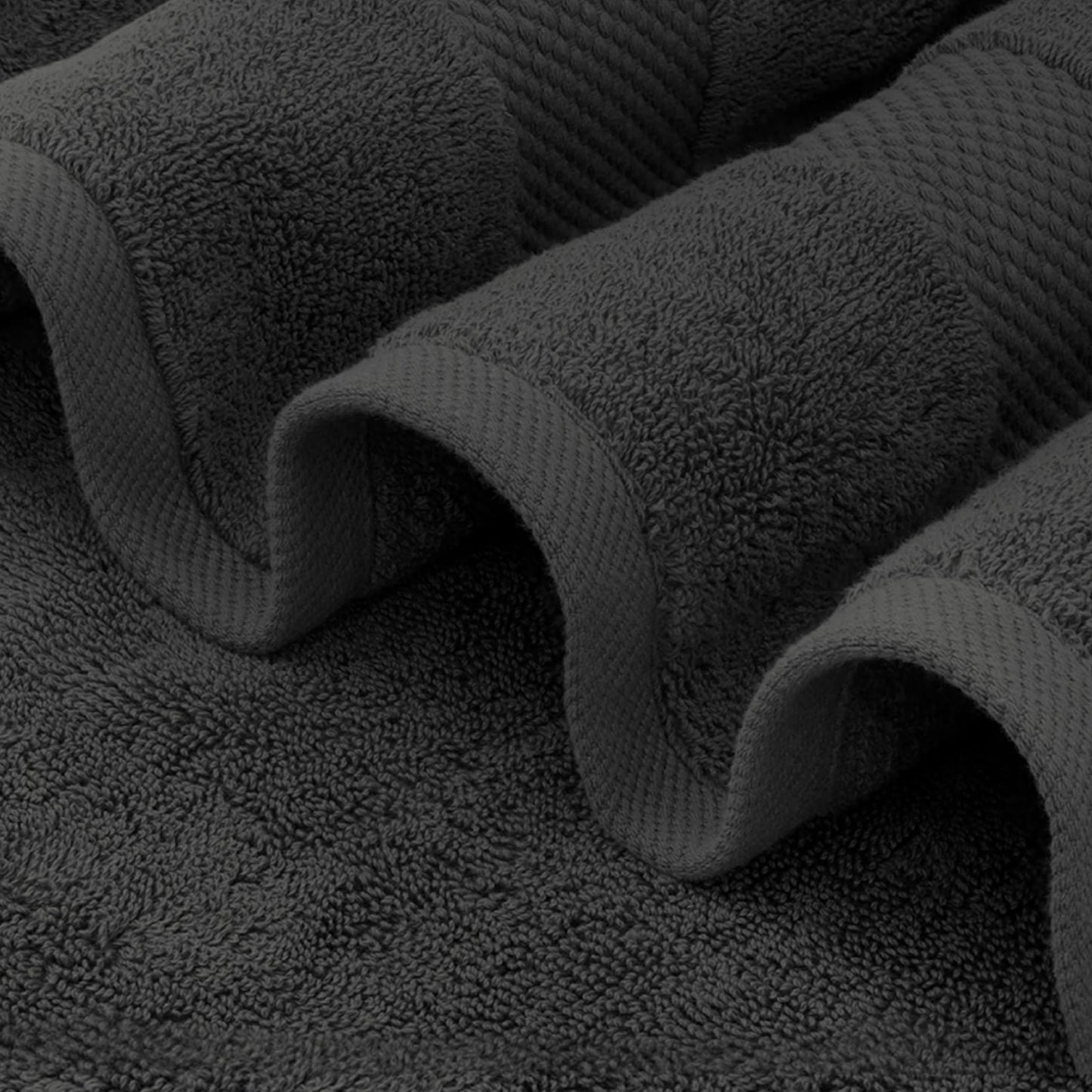 Delara A1 HOME COLLECTIONS Organic Cotton Feather Touch Quick Dry 700 GSM Hand Towel, Sharkskin Grey 20"X30" (Pack of 6)