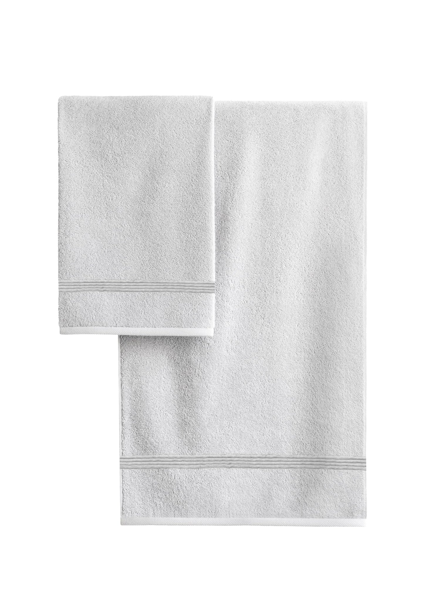 zer0bed, Lilac Bath Towels, Set of 2 Bath Towels, Face Towel, Bidet Towel, Plain Colour, White, 100% Cotton, Set of 2