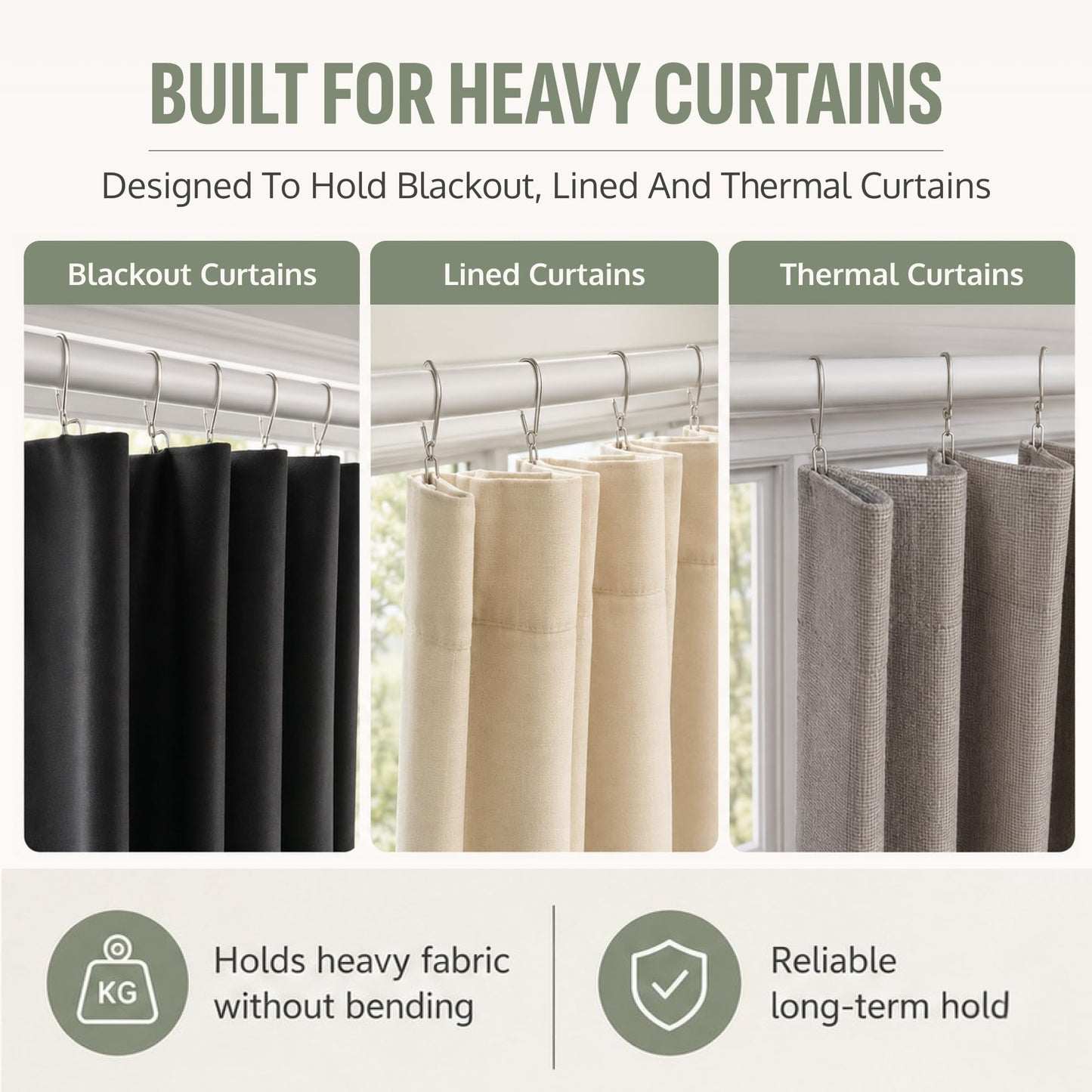 Metal Curtain Hooks - Heavy Duty Zinc Pin Hooks, 50 Pack Curtain Pins for Pencil Pleat & Pinch Pleat Heavy Lined Curtains, Heading Tape, Tracks