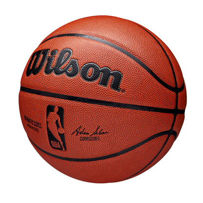 Wilson Basketball, NBA Authentic Series Model, Indoor/Outdoor, Mixed Leather, Size: 7, Brown