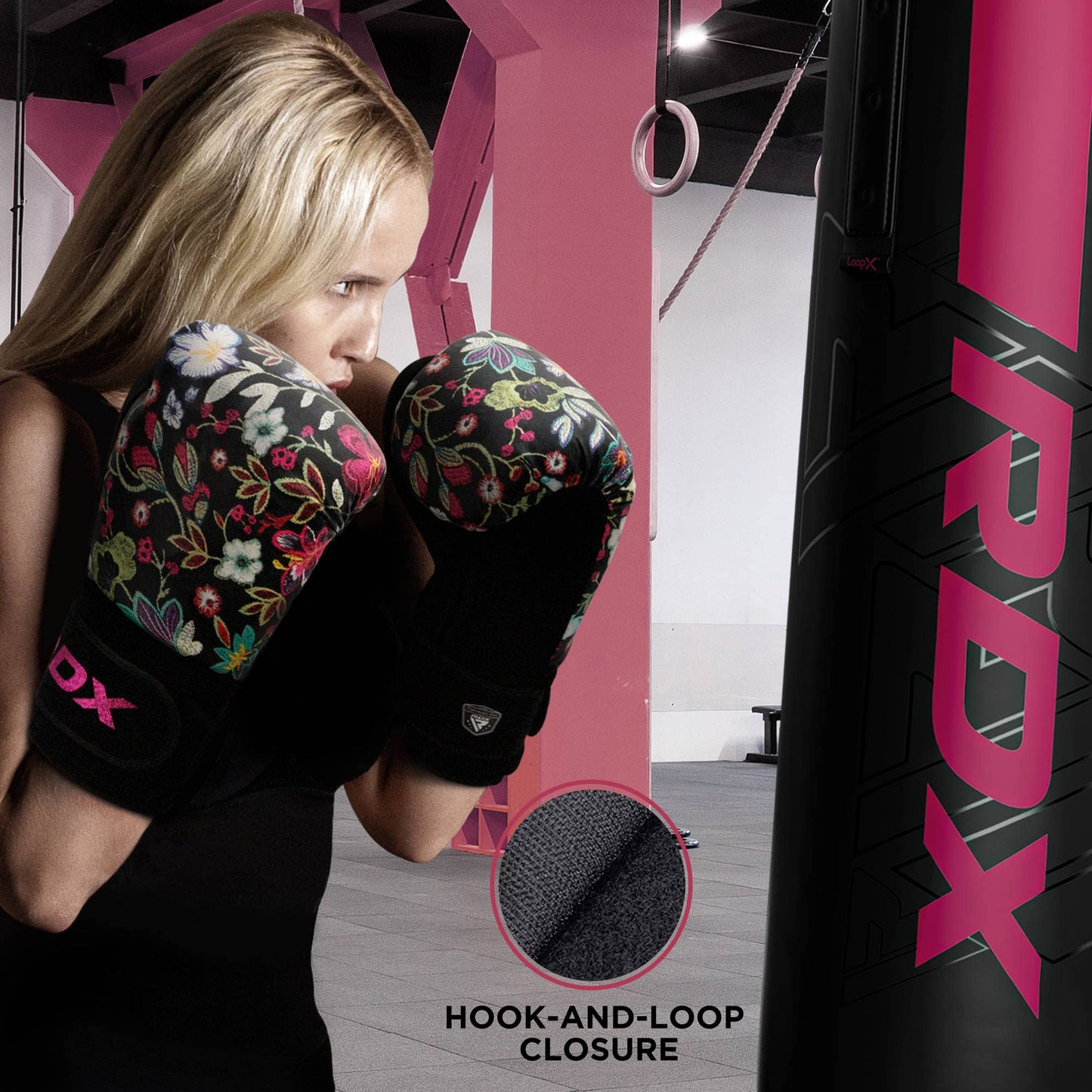 RDX Women Boxing Gloves for Training, Muay Thai  Flora Skin Ladies Mitts for Sparring, Kickboxing - Good for Punch Bag, Focus Pads and Double End