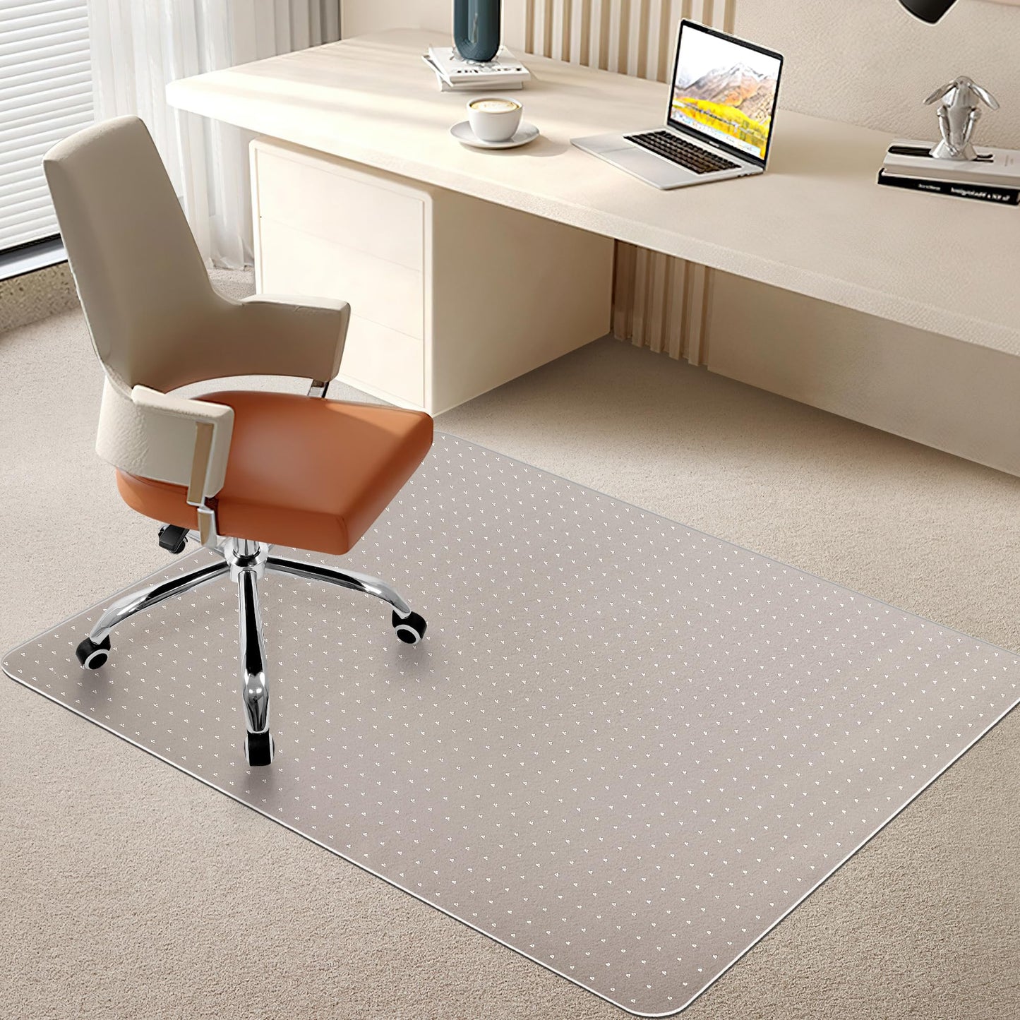 LeapYouth Office Chair Mat for Carpet Floor, 114x134cm Non-slip Carpet Protector Chair Mat for for Low, Standard Pile Carpets