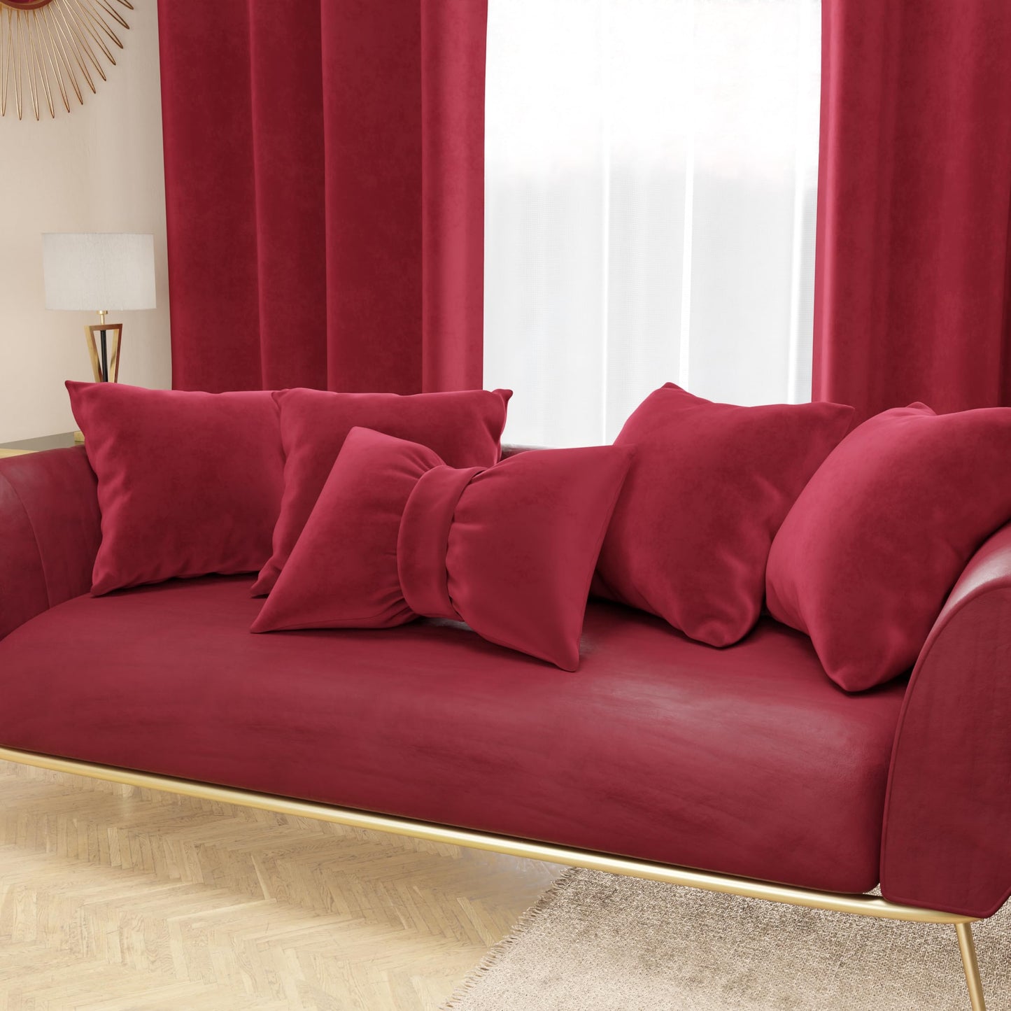 PETTI Artigiani Italiani - Velvet Cushions with Filling, Cushion for Bedroom, Sofa and Living Room with Pouch, 2 Pieces Burgundy - 50 x 50 cm