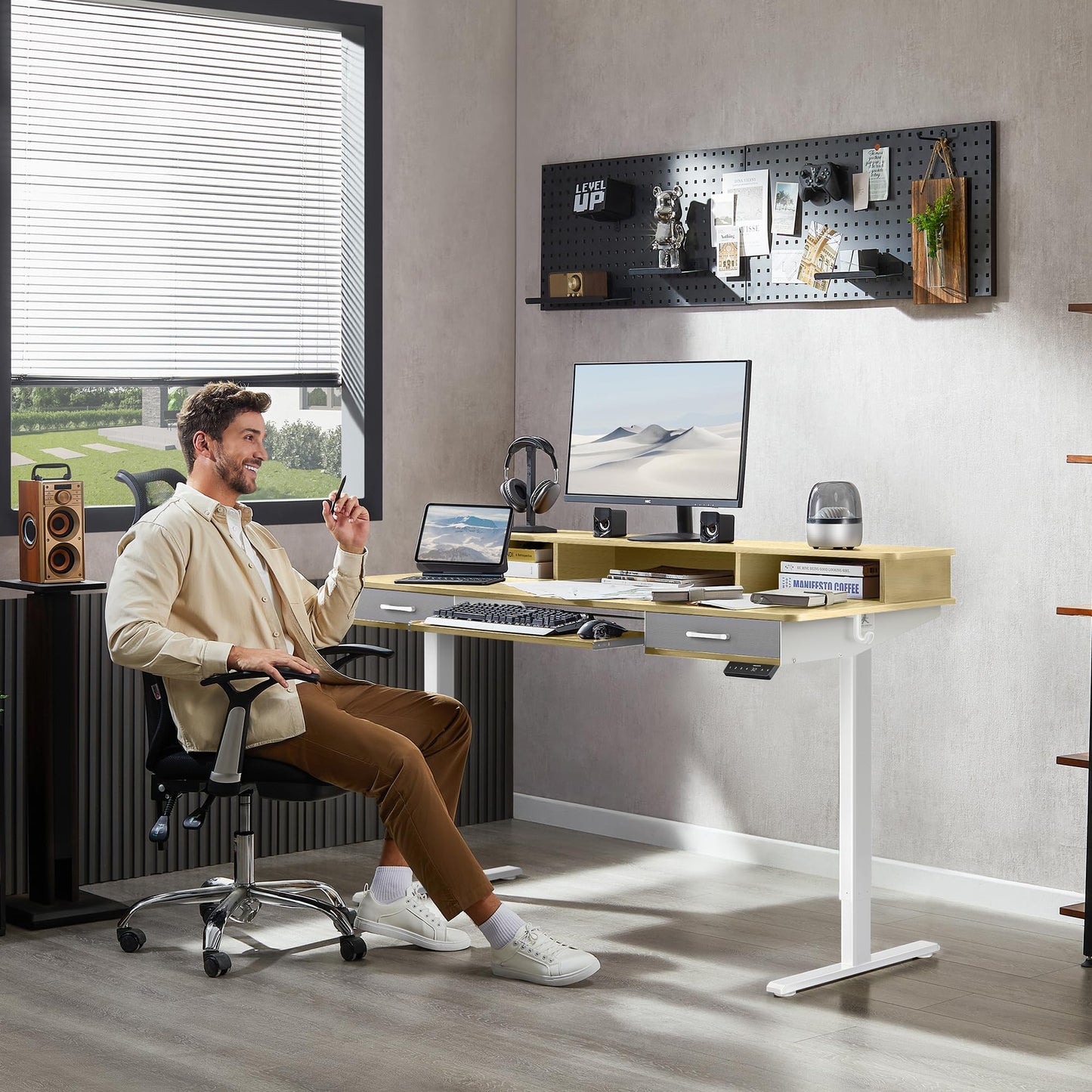 WALKINGDESK Electric Standing Desk with Keyboard Tray, 160 x 60 cm