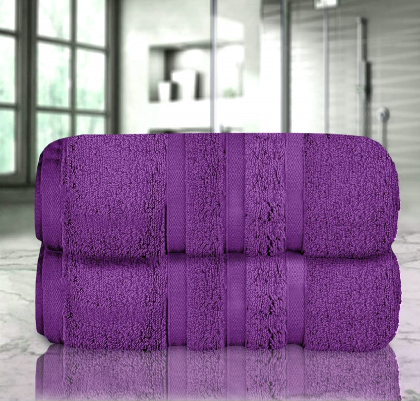 Uk Furniture 2 Pack Extra Large|95x200cm| Super Jumbo Bath Sheet Towels100% Egyptian Cotton 700GSM Super Soft Towel Set. (Purple)