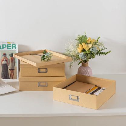 Soul & Lane SLPR Decorative Storage Craft Paper Cardboard Boxes Set of 3, Just the Basics