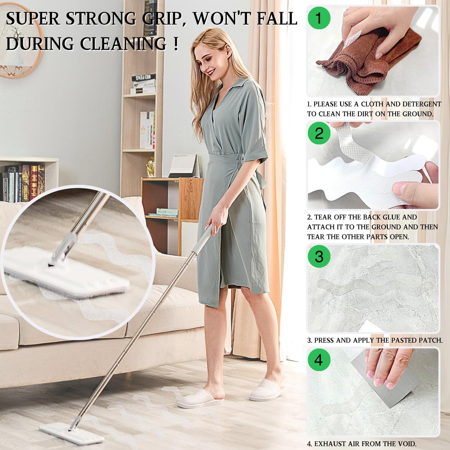 LUFFLOK 36 Pcs Bath Stickers Non Slip Bath Stickers Transparent