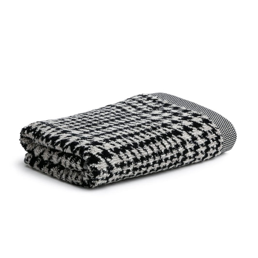 m?ve Bath Towel, 85% Baumwolle / 10% Viskose aus Bambus-Zellstoff / 5% Leinen Nature/Black, 80 x 150 cm
