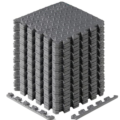 Yes4All FUKR Interlocking Mat Protective Flooring, Solid, N. 36 Square Feet (36 Tiles) -Gray, 12sqft (12'' x 12'')