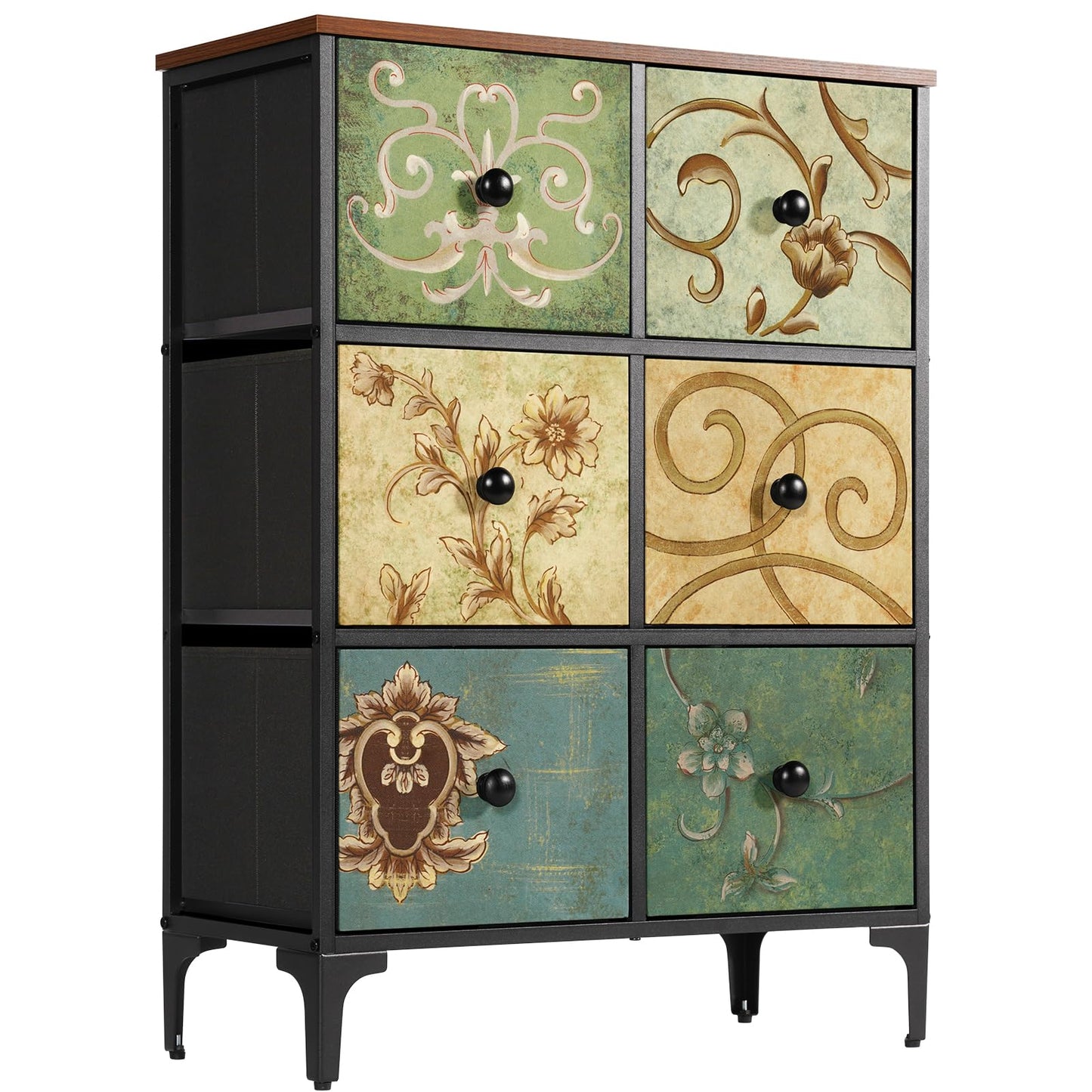 LYNCOHOME Chest of Drawers, 6 Drawer Fabric Bedroom Dresser Storage Drawrs, Storage Organizer Unit for Bedroom, Living Room, Entryway, Nursery