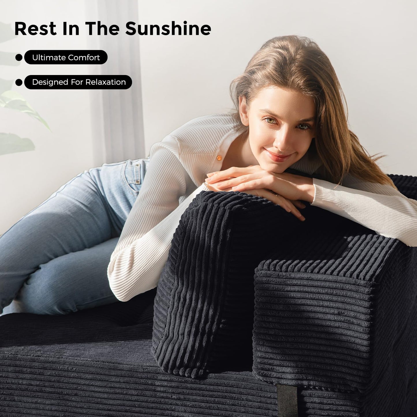 MAXYOYO Folding Sofa Bed, Convertible Sofa Bed with High-Density Support Foam, Portable 4 in 1 Fold Out Chair to Floor Lounger