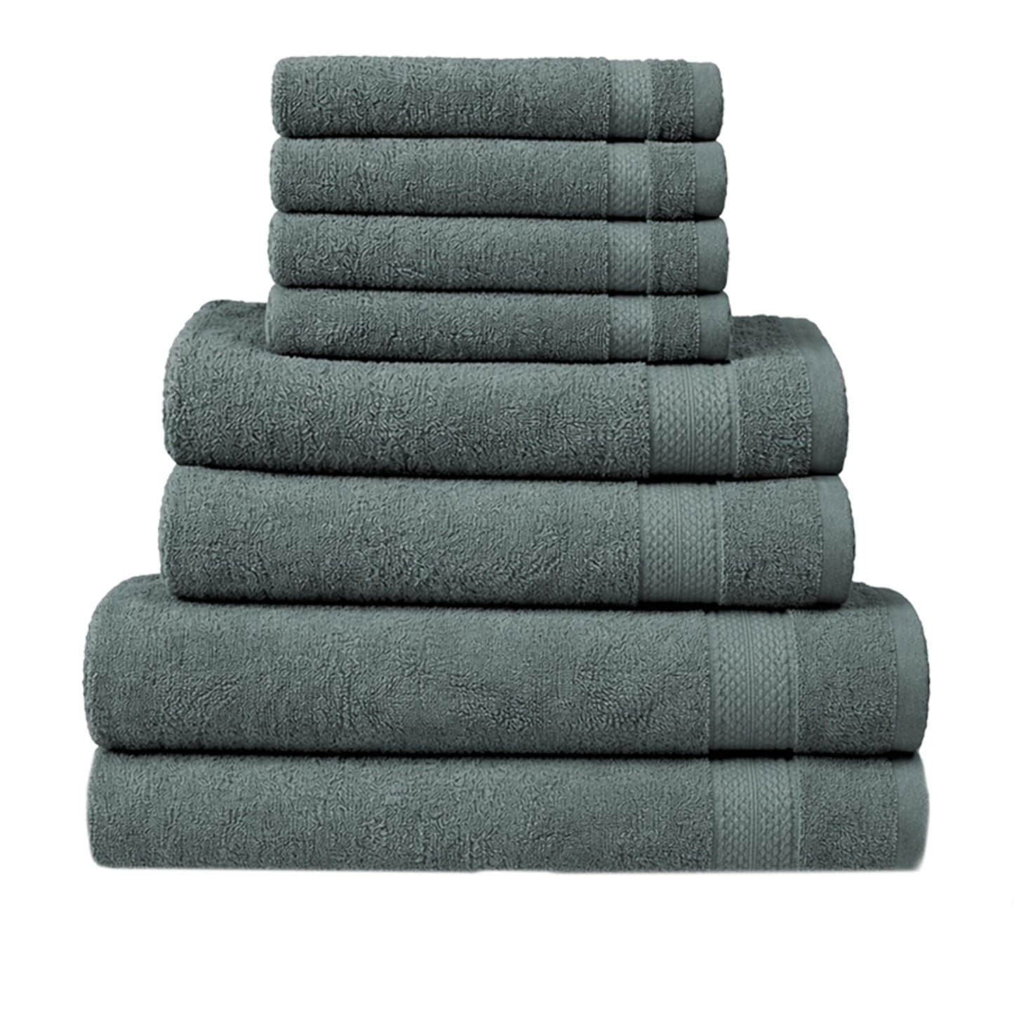 RAYMSTER 8 Piece Egyptian Cotton Towel Set - 2 Bath, 4 Face, & 2 Hand Towels Set for Daily Use - Soft, Highly Absorbent, Quick Dry, and Lightweight