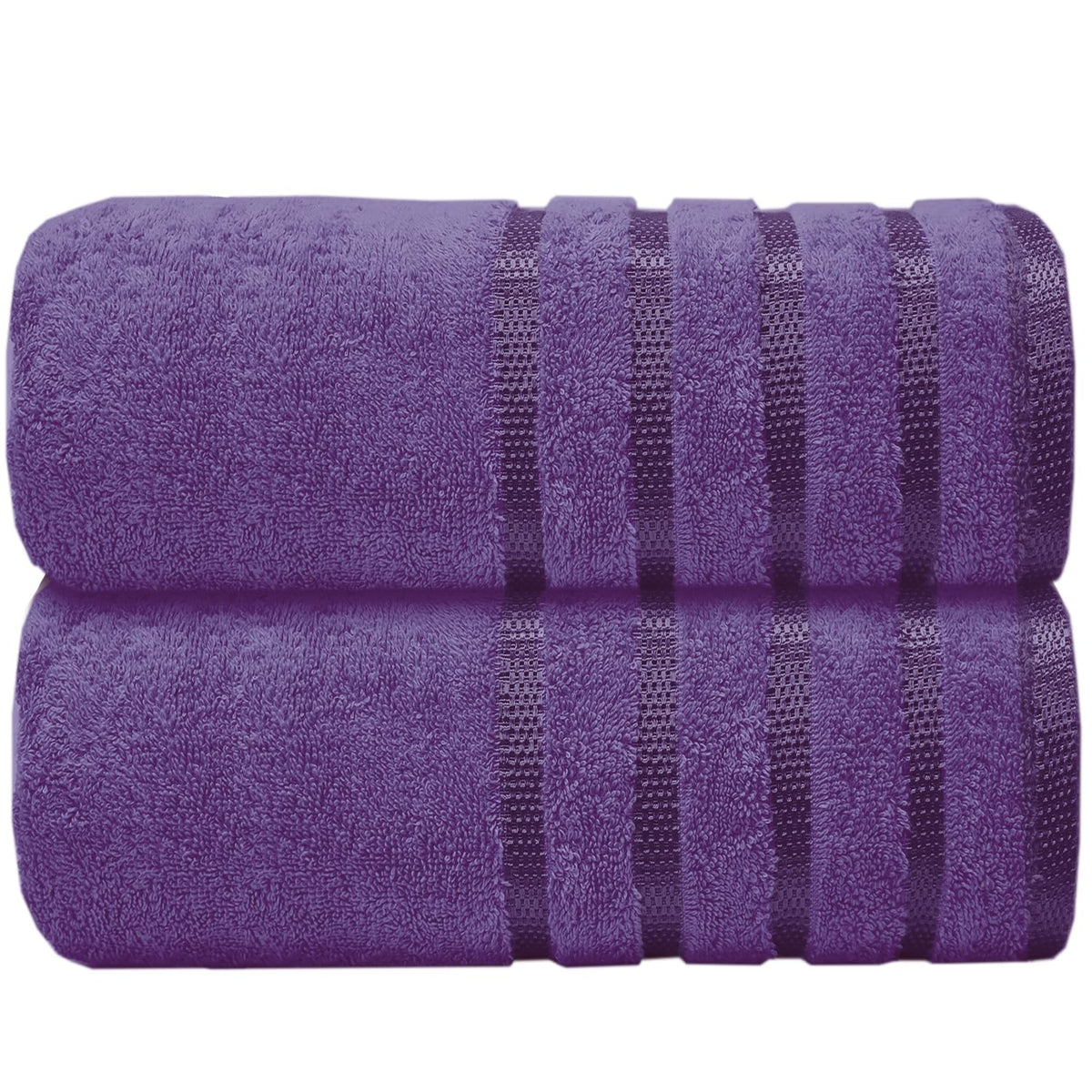 Casabella Deluxe 2 Piece Jumbo Bath sheet 90x180 cm 100% Cotton Extra Large Bath Towels Highly Absorbent Purple Bath sheets Towels