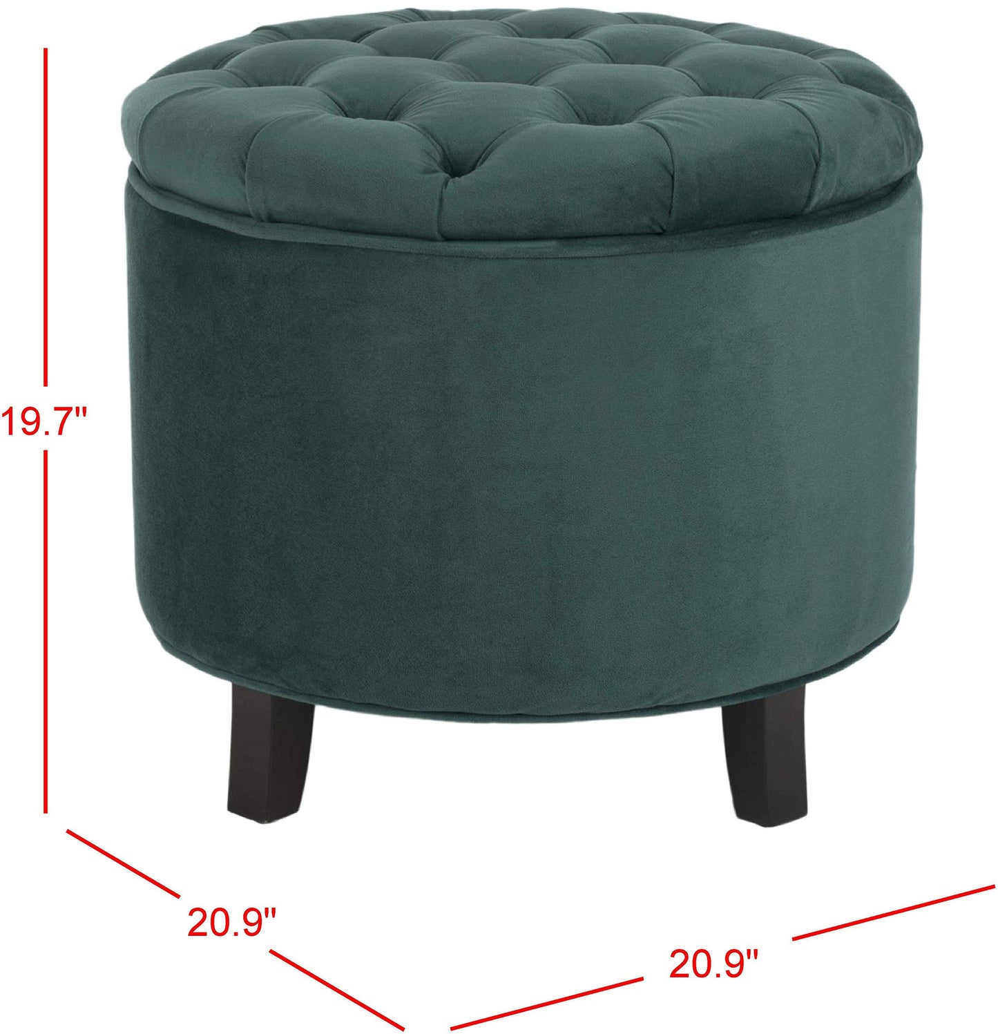 SAFAVIEH Upholstered Ottoman, in Marine, 55 X 55 X 50