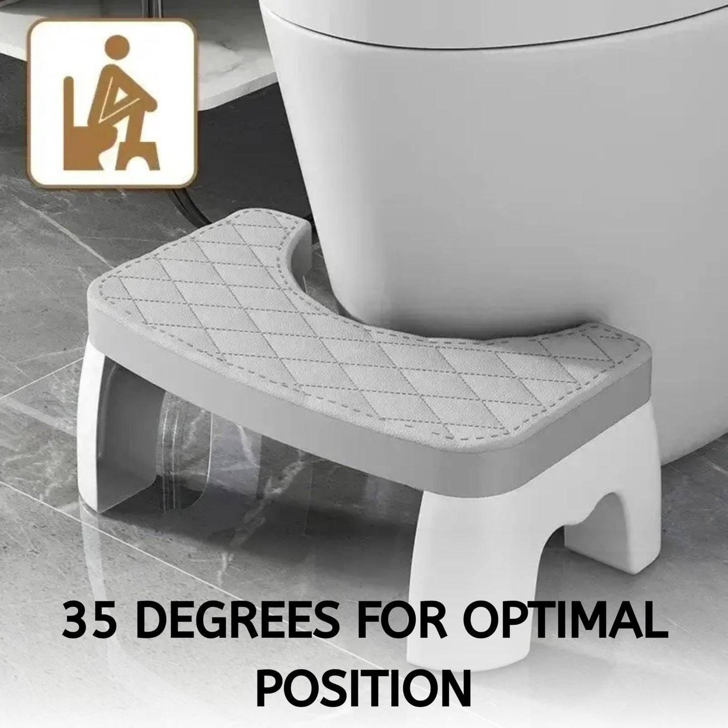 Poop Stool for Adults – Bathroom Toilet Stool for adults | Toilet Step & Foot Rest for Toilet | Ergonomic Poo Stool for Healthy Sitting Position