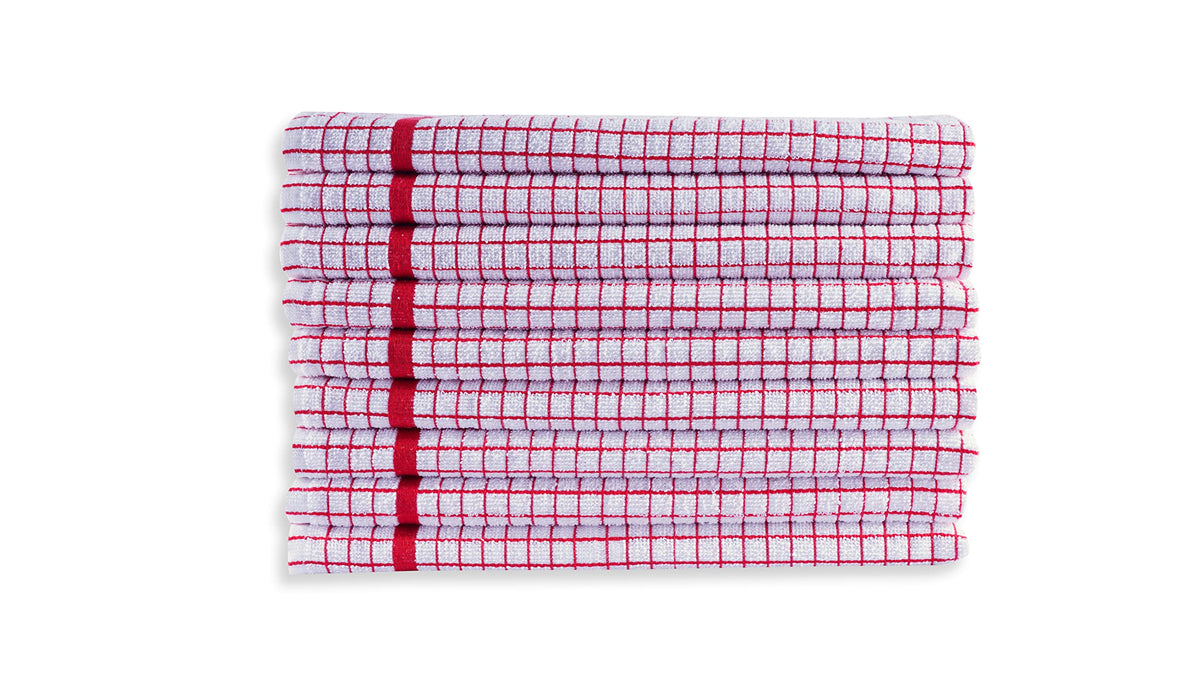 QUALITY HOME TEXTILES 100% Cotton Luxury Terry Towelling Tea Towels | Pack of 6| Kitchen Hand Towels Dish Cloth Super Absorbent Soft Touch