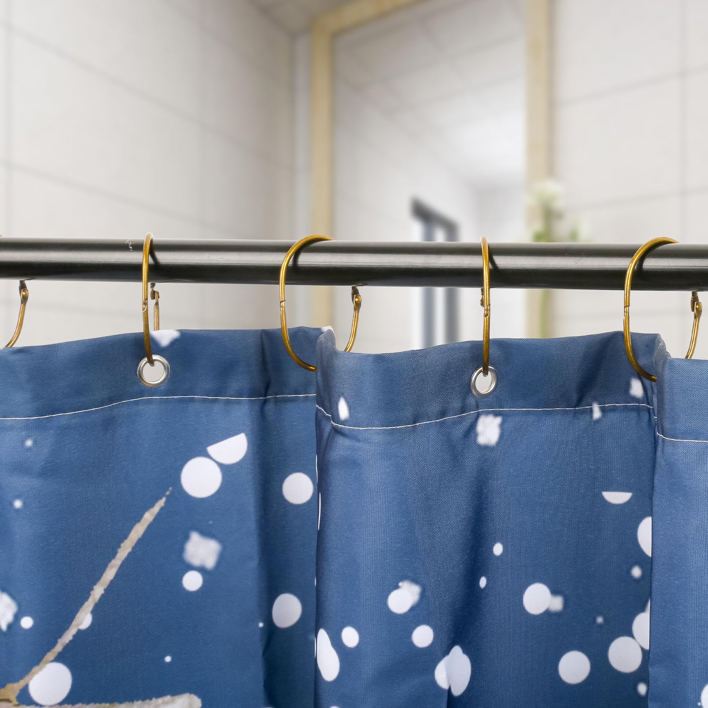 Mafeigu 30Pcs Shower Curtain Hooks,Metal Oval Shower Curtain Hooks