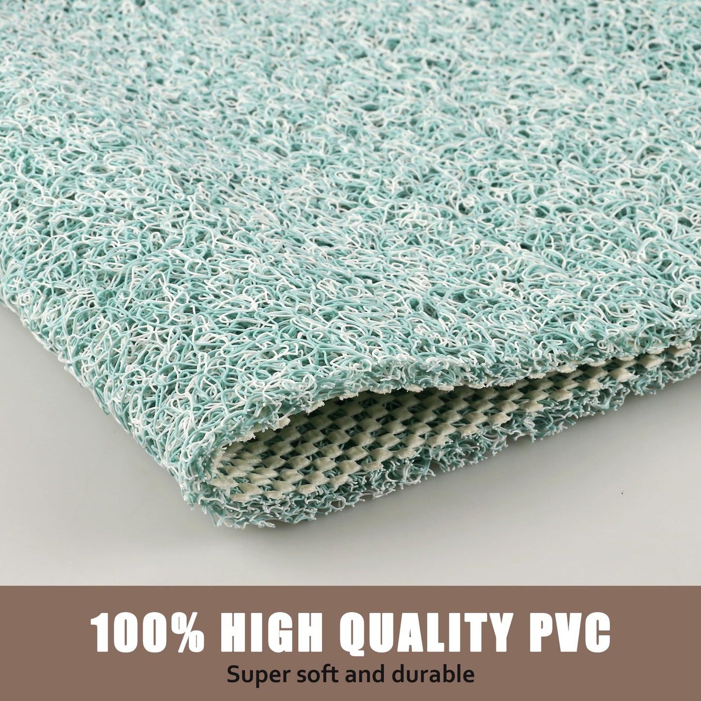 Non Slip Anti Mould Bath Mat - 60 x 40 cm Anti Slip Mat for Inside Shower - Loofah Shower Mat Green - Long Washable Matt for Elderly & Wet Room