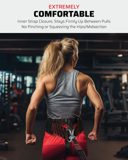 THEFITGUY Belt for Pulling, Strength Training, Adjustable Closure, 2 Straps & 4 Hooks Included