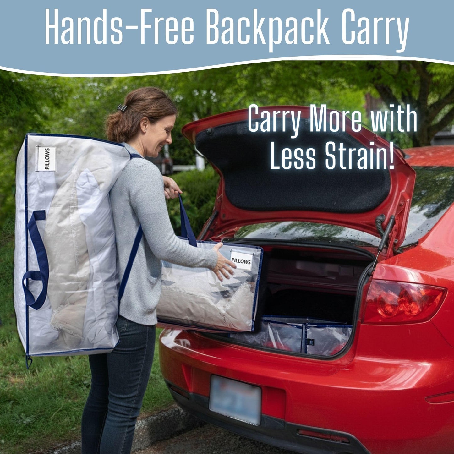 VENO 10 Pack Heavy-Duty Extra Large Moving Bags W/Backpack Straps, Moving House Essentials, Strong Handles & Zips, Clothes Storage, Packing
