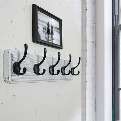 WEBI Coat Rack Wall Mounted,Wood Coat Hooks Wall Mounted,16" Hole to Hole,Large Coat Hanger Wall Hook Rack,5 Hooks for Hanging