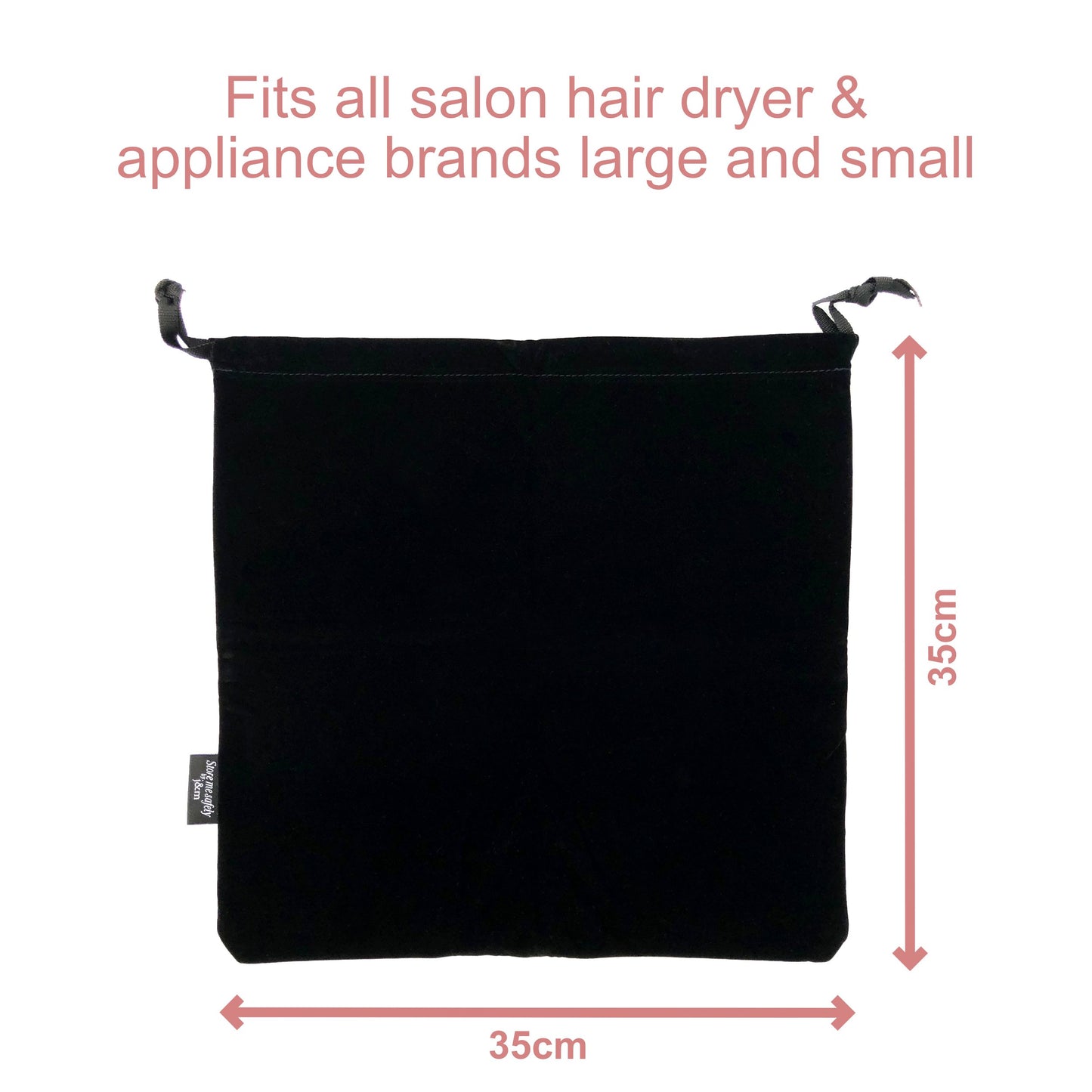 Velvet Hair Dryer Storage Bag with Large Internal Pocket – Soft & Stylish 35x35cm Pouch to Protect Appliances