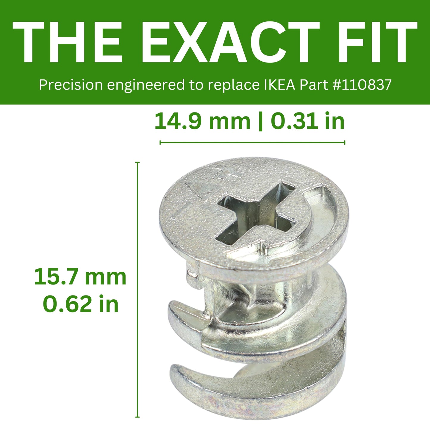 Spare Hardware Parts Cam Lock Nut 23MM | Replacement for IKEA Part # 110837 | Pack of 10
